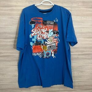 Nike 2XL XXl Regular Fit Second Coming Grafitti Graphic Tee Blue T Shirt